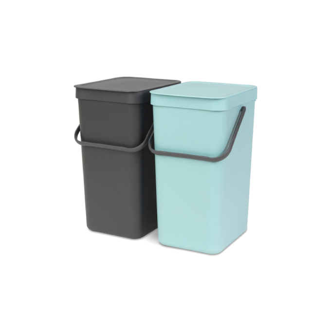 Brabantia Built-In Bin - 2 x 12L - Mint / Grey