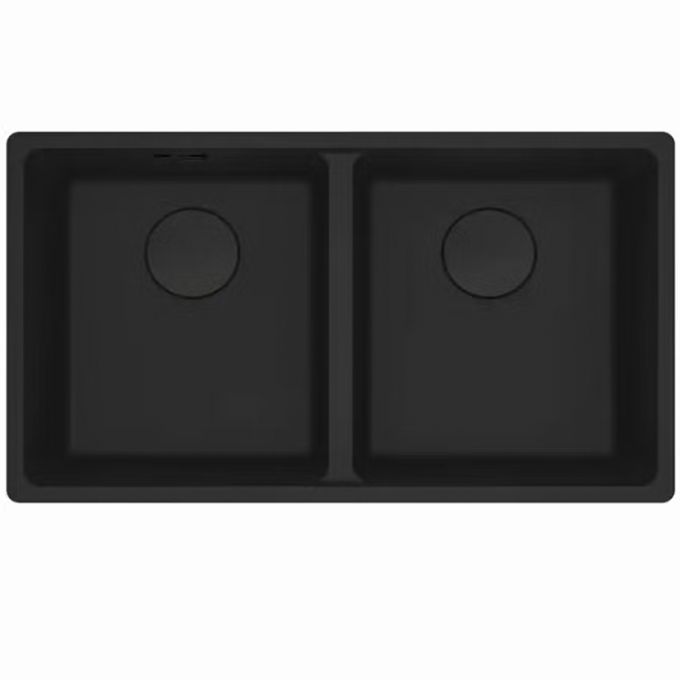 Franke Undercounter Double Bowl Kitchen Sink - BlackMatt Black