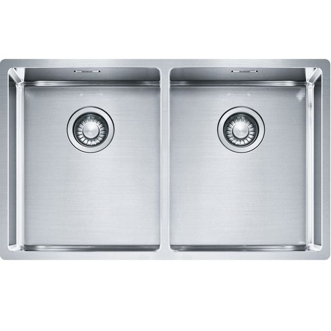 Franke Undercounter Double Bowl Kitchen Sink 74(L) x 45(W) x 20(D) cm - Stainless Steel