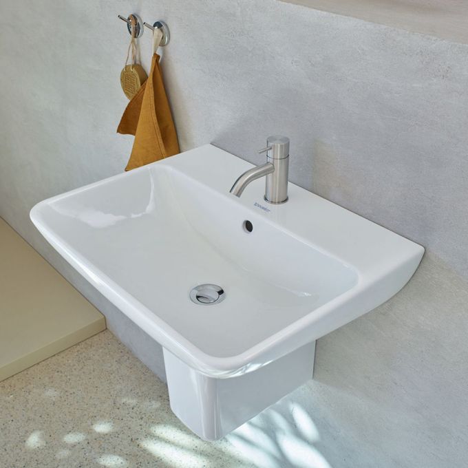 Duravit ME by Starck Wall Mounted Wash Basin 55(W)x44(D) cm Incl. Bottle Trap - Glossy White