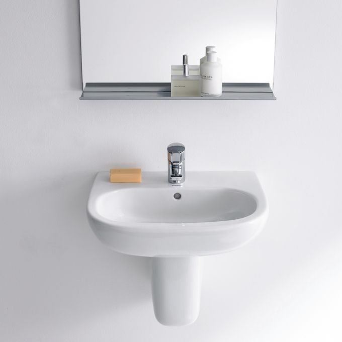 Duravit Wall Mounted Wash Basin 55(W)x43(D) cm Incl. Bottle Trap - Glossy White