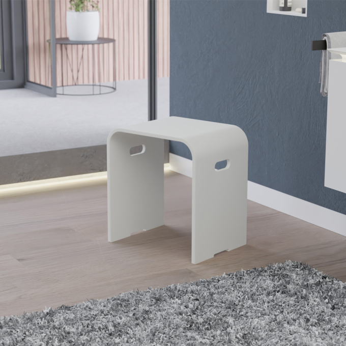 Bernstein Luxury Bathroom Stool - Matt White