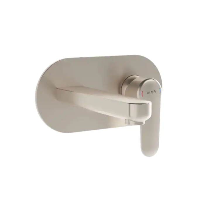 VitrA Wall Mounted Basin Tap - Brushed Nickel