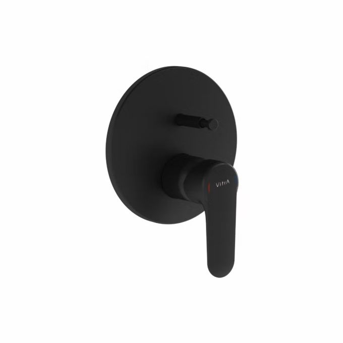 VitrA Root Round  Concealed Bath/Shower Mixer Tap - Matt Black