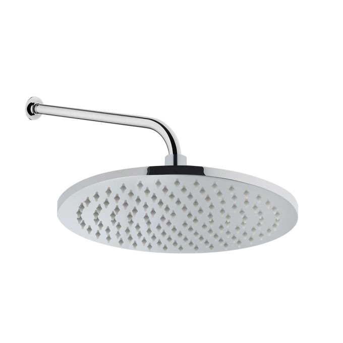 VitrA Metal Wall Mounted Round Rain Head Shower With Arm 25cm Ø - ChromeChrome