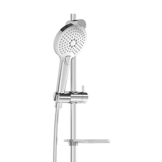 VitrA 3-Jet Spray Sliding Round Hand Shower Set With Rail & Soap Dish - ChromeChrome