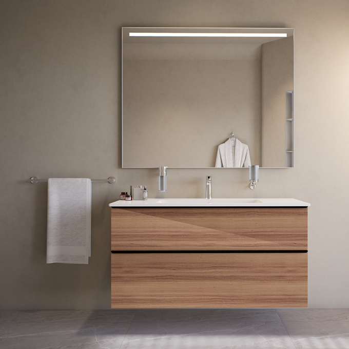 Bathroom Furniture 123cm (W) Natural Walnutالجوز الطبيعي