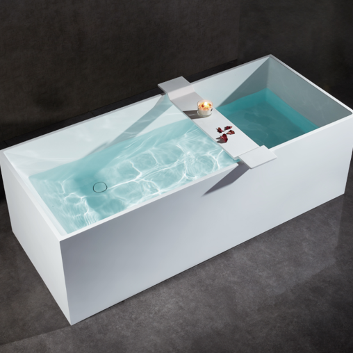 Bernstein Solid Stone Freestanding Bathtub 170(L)x72(W) cm - Matt WhiteMatt White